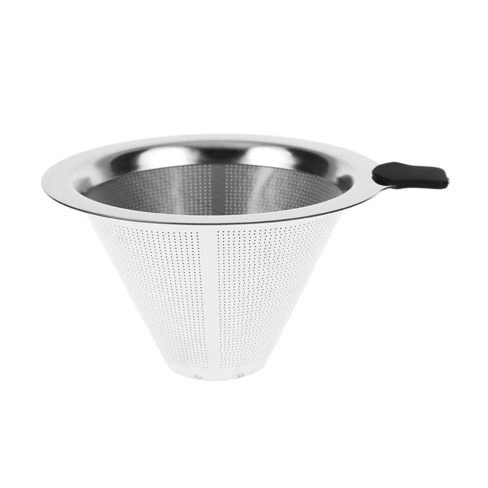 Pour Over Coffee set w/ paperless, reusable, stainless steel filter.