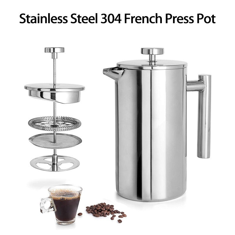 304 Stainless Steel French Press Coffee Brewing Pot